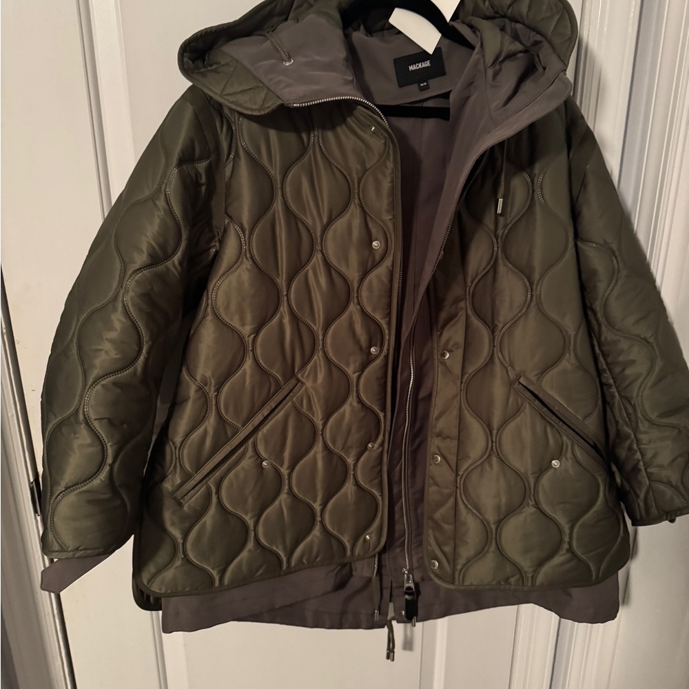 MACKAGE Maia Quilted Parka Jacket light military xs - Picture 7 of 9